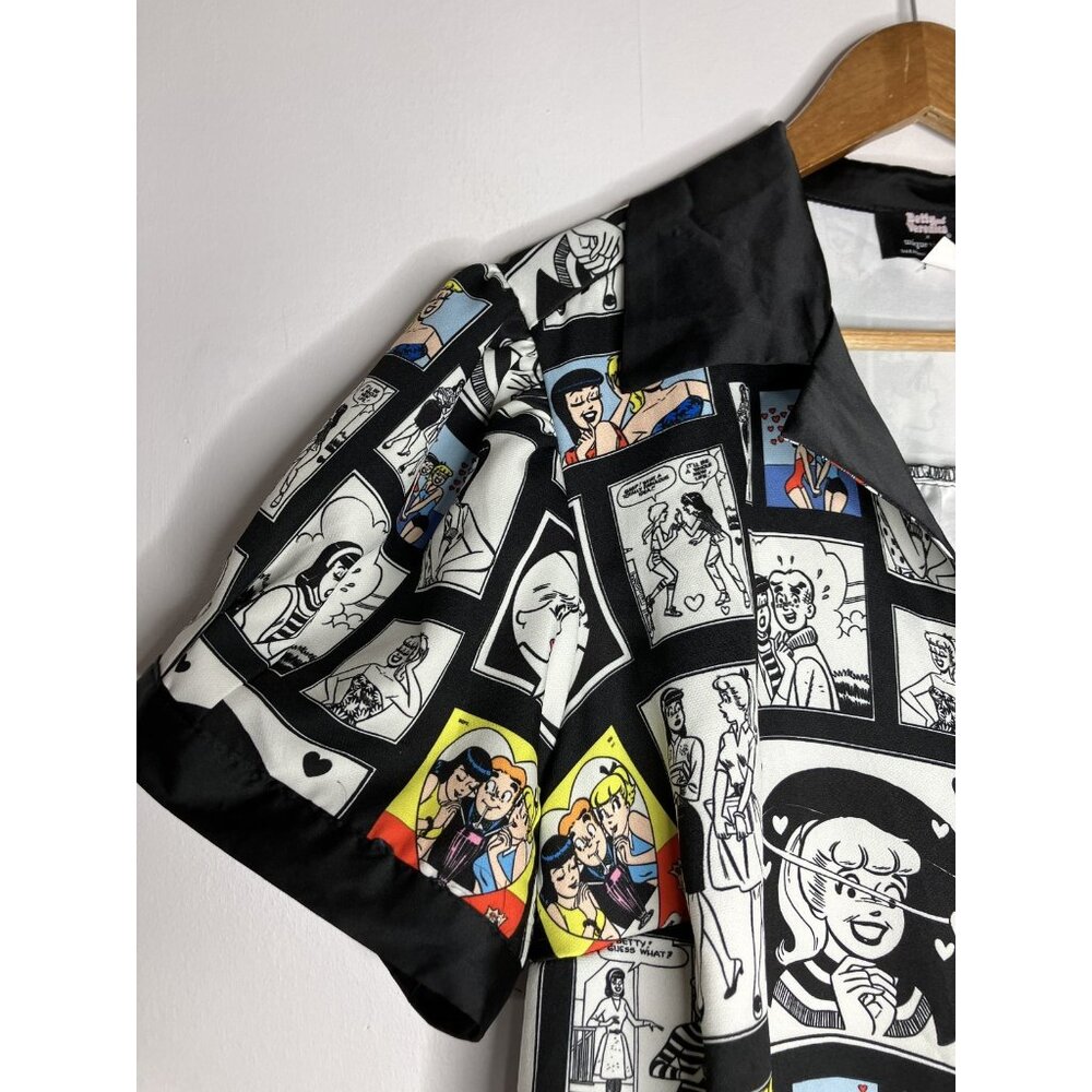 Unique Vintage Betty & Veronica Archie Comic Wrap Dress Plus Size 2X 18 Black - Picture 4 of 13